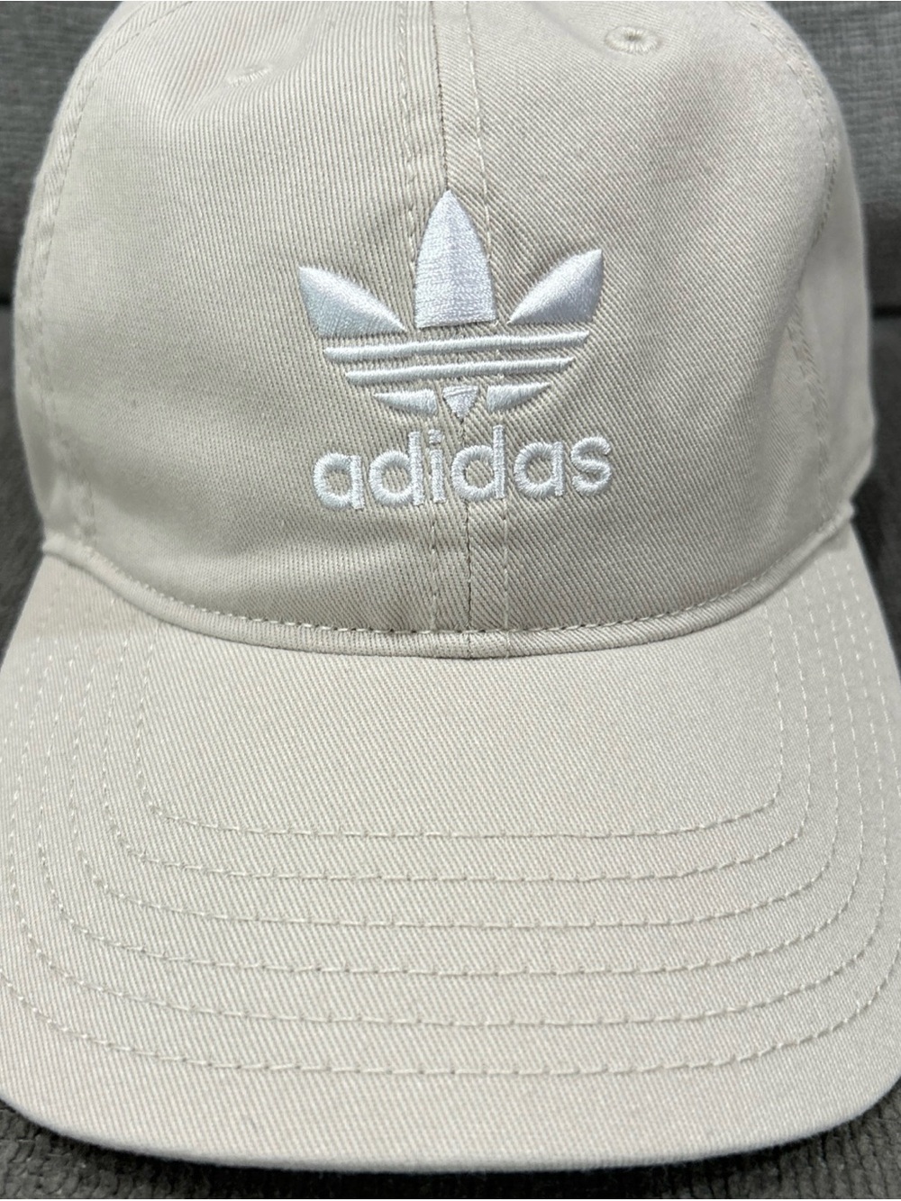 Adidas Baseball Cap Hat Logo Women’s Adjustable Beige Khaki - Picture 3 of 9